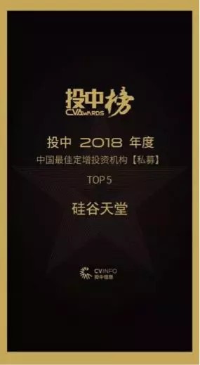 【動態新聞】硅谷天堂榮獲投中“中國最佳中資私募股權投資機構TOP20